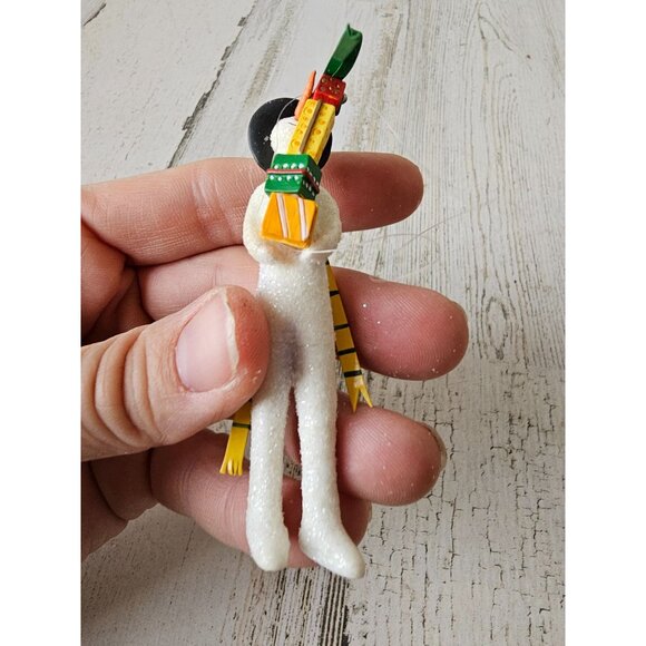 Dept 56 krinkles Mini pencil snowman present scarf glitter ornament Xmas tree - Picture 6 of 7